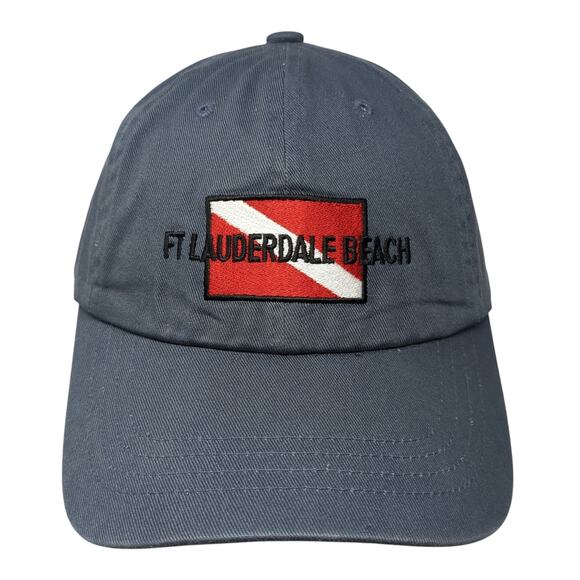 Fr Lauderdale Beach Slideback Baseball Cap Blue One Size Adjustable Embroidered - Picture 1 of 10